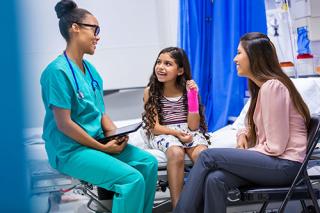 Nurse treating patient